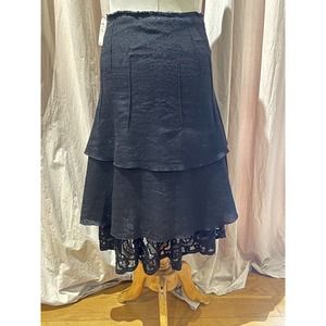 Vintage Roberto Cavalli Class Wool Gauze, Damask, Lace Skirt NWT